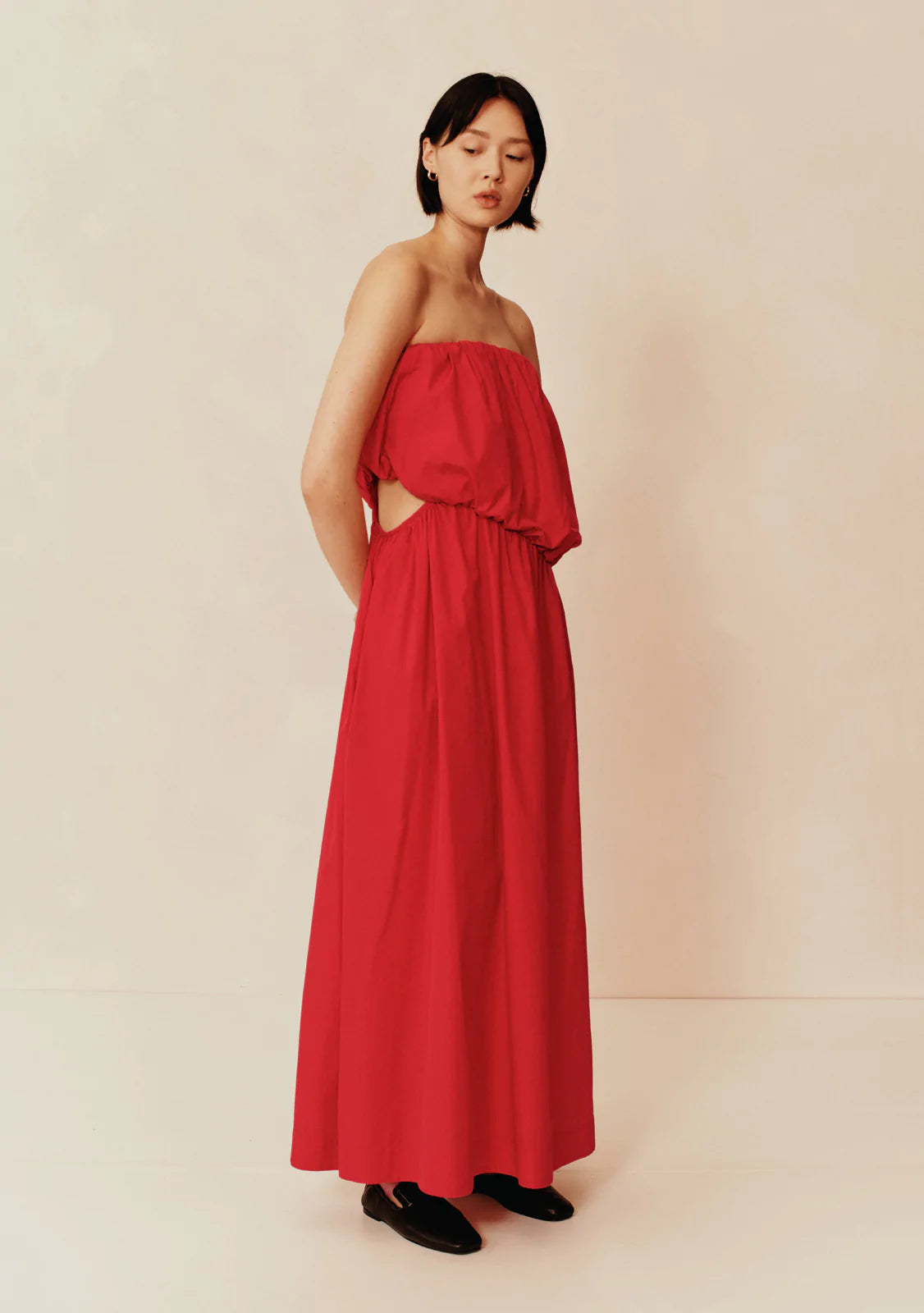 Strapless Cotton Dress with Cut Out Ruby RNTR