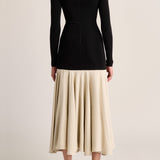 Aloe V Midi Dress - Black/Oyster