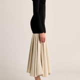 Aloe V Midi Dress - Black/Oyster