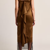 Cartia Column Dress - Olive Brass