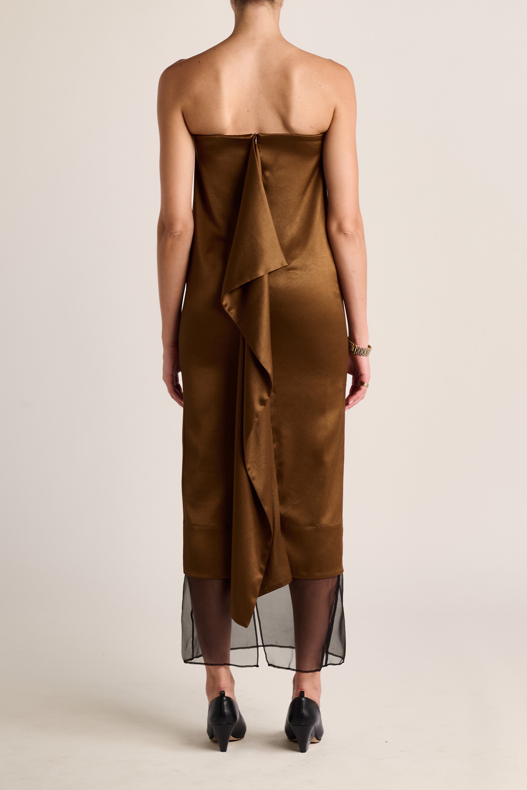 Cartia Column Dress - Olive Brass