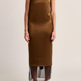 Cartia Column Dress - Olive Brass