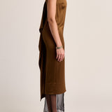 Cartia Column Dress - Olive Brass