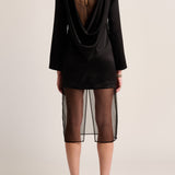 Cartia Cowl Dress - Black