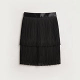 Cinca Fringe Mini Skirt - Black