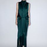 Eros Fringe Dress - Dark Emerald