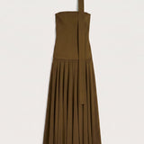 Illi Tie Strapless Maxi Dress - Olive