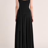 Illi Tie Strapless Maxi Dress - Black