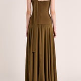 Illi Tie Strapless Maxi Dress - Olive