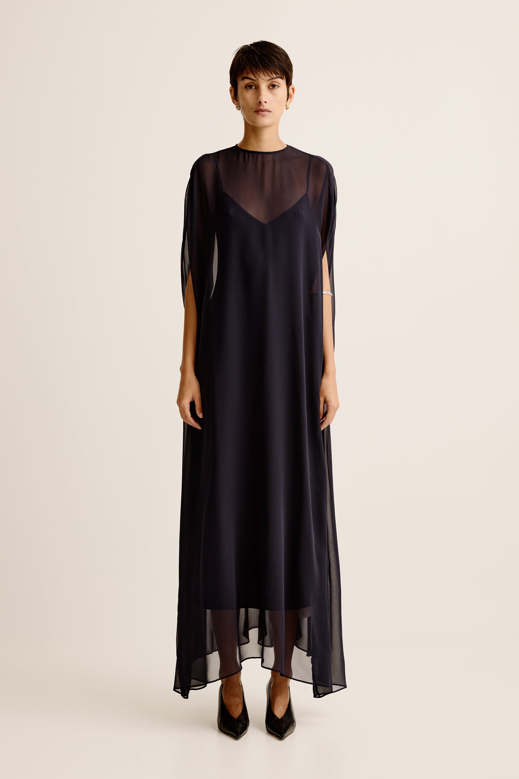 Linia Sheer Maxi Dress - French Navy – Esse Studios