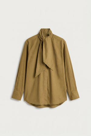 Lume Scarf Shirt - Olive Brass