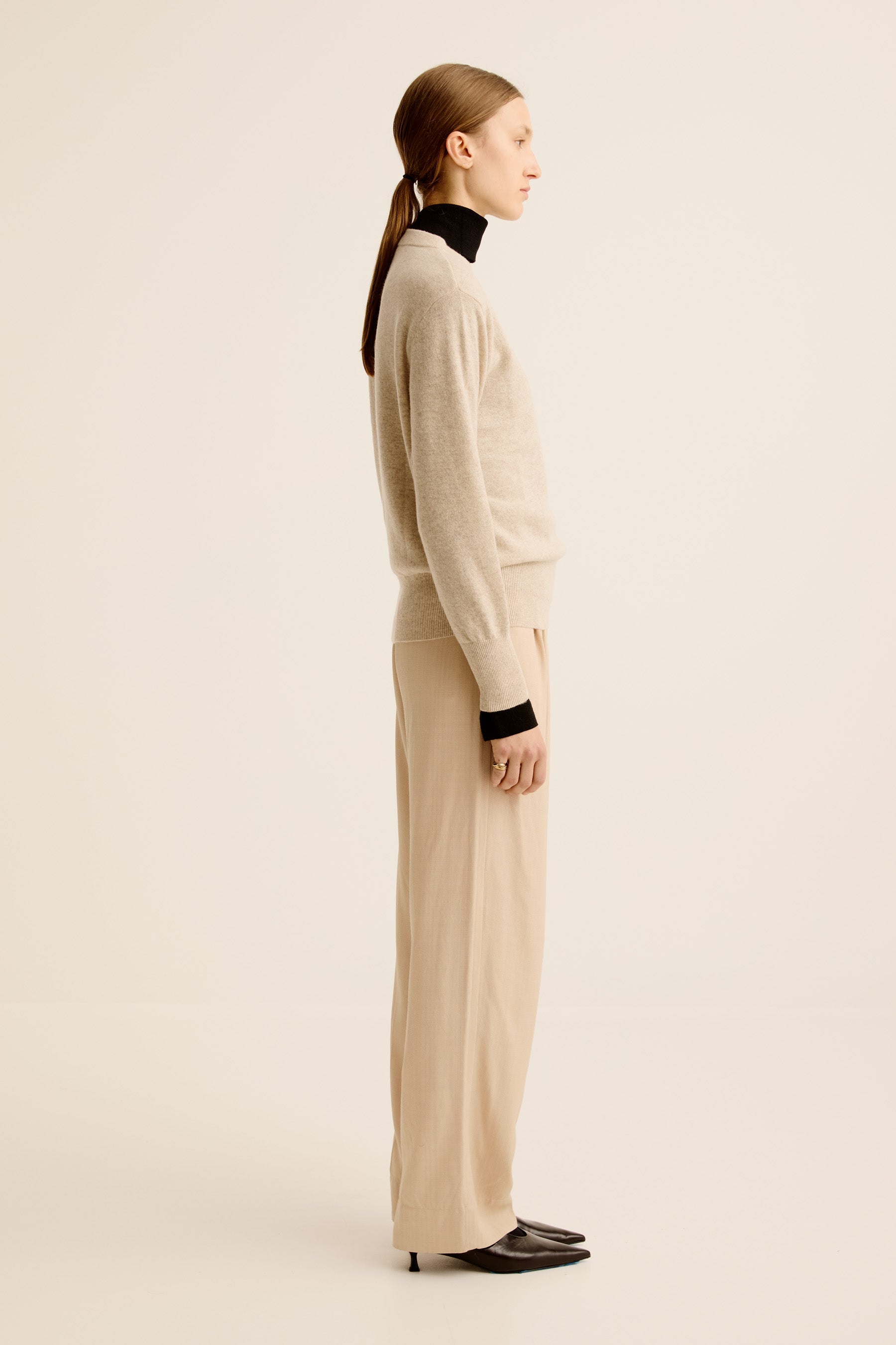 Mari Cashmere Crew Sweater - Oat Marle