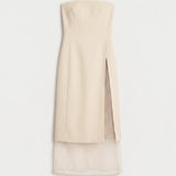 Portia Strapless Dress - Oyster