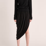 Solina Drape Skirt - Black