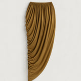 Solina Drape Skirt - Olive Ochre