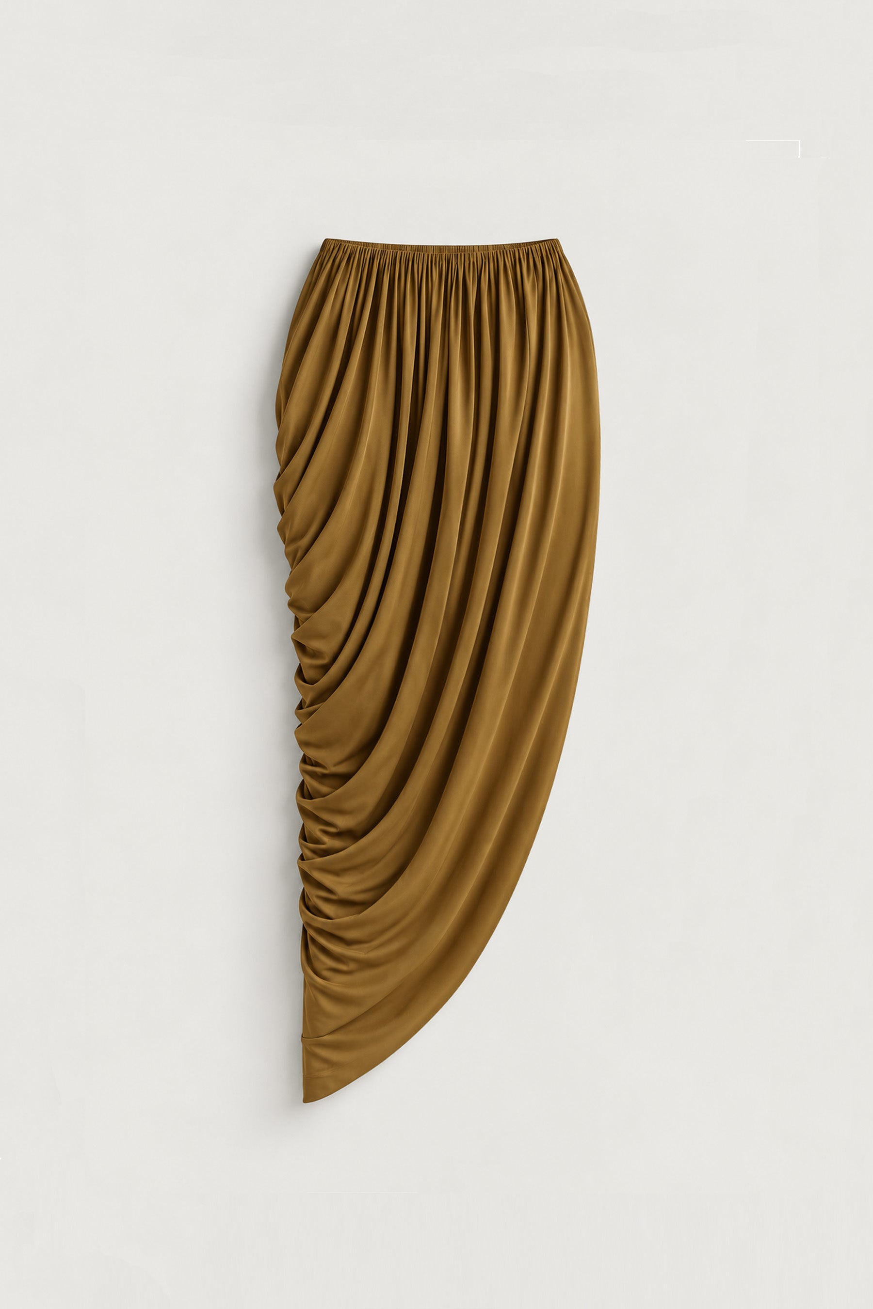 Solina Drape Skirt - Olive Ochre