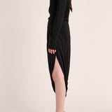 Solina Drape Skirt - Black