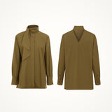 Lume Scarf Shirt - Olive Brass