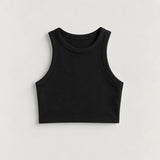 Crop Tank Top - Black