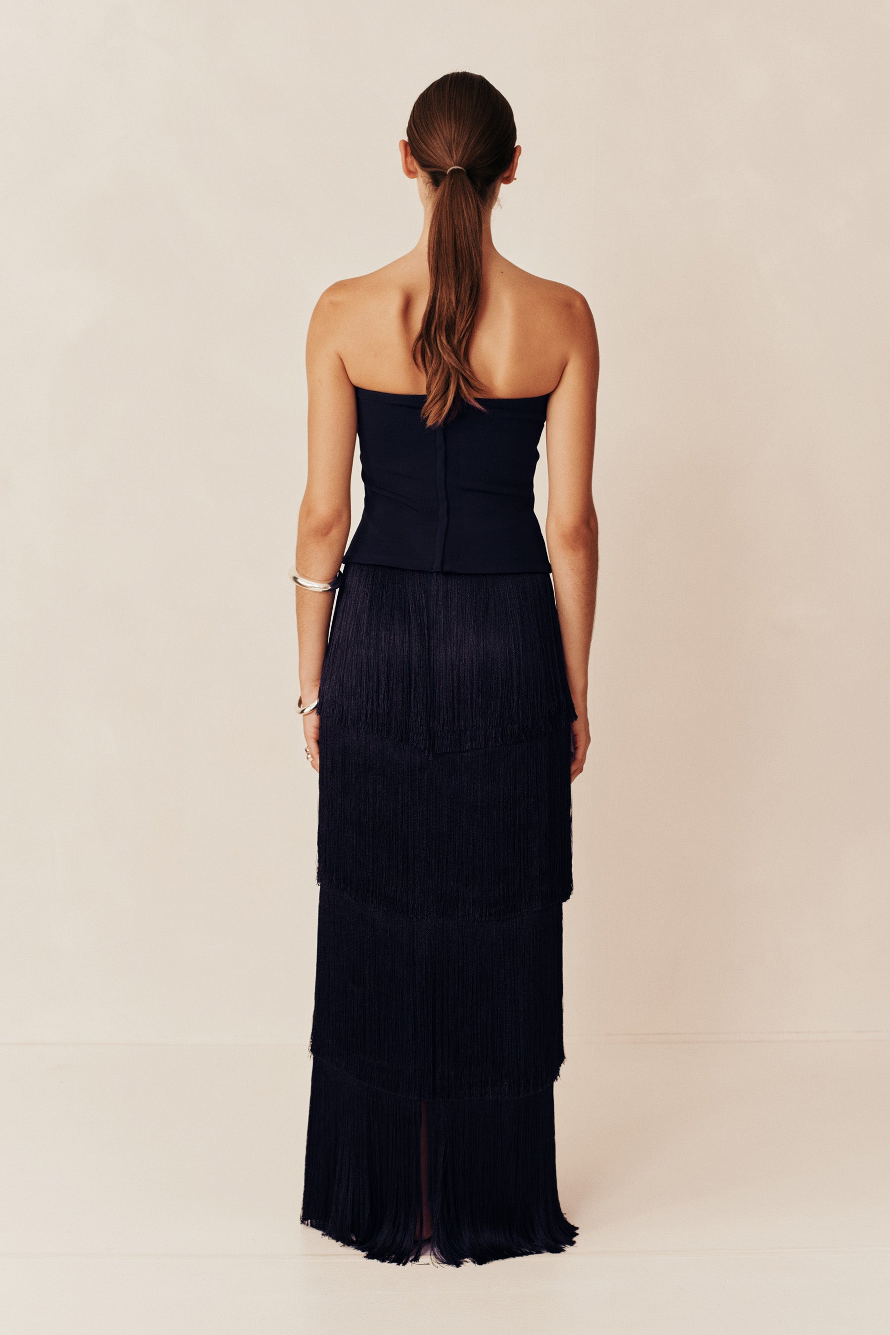 Mono Fringe Skirt - French Navy – Esse Studios