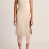 Portia Strapless Dress - Oyster