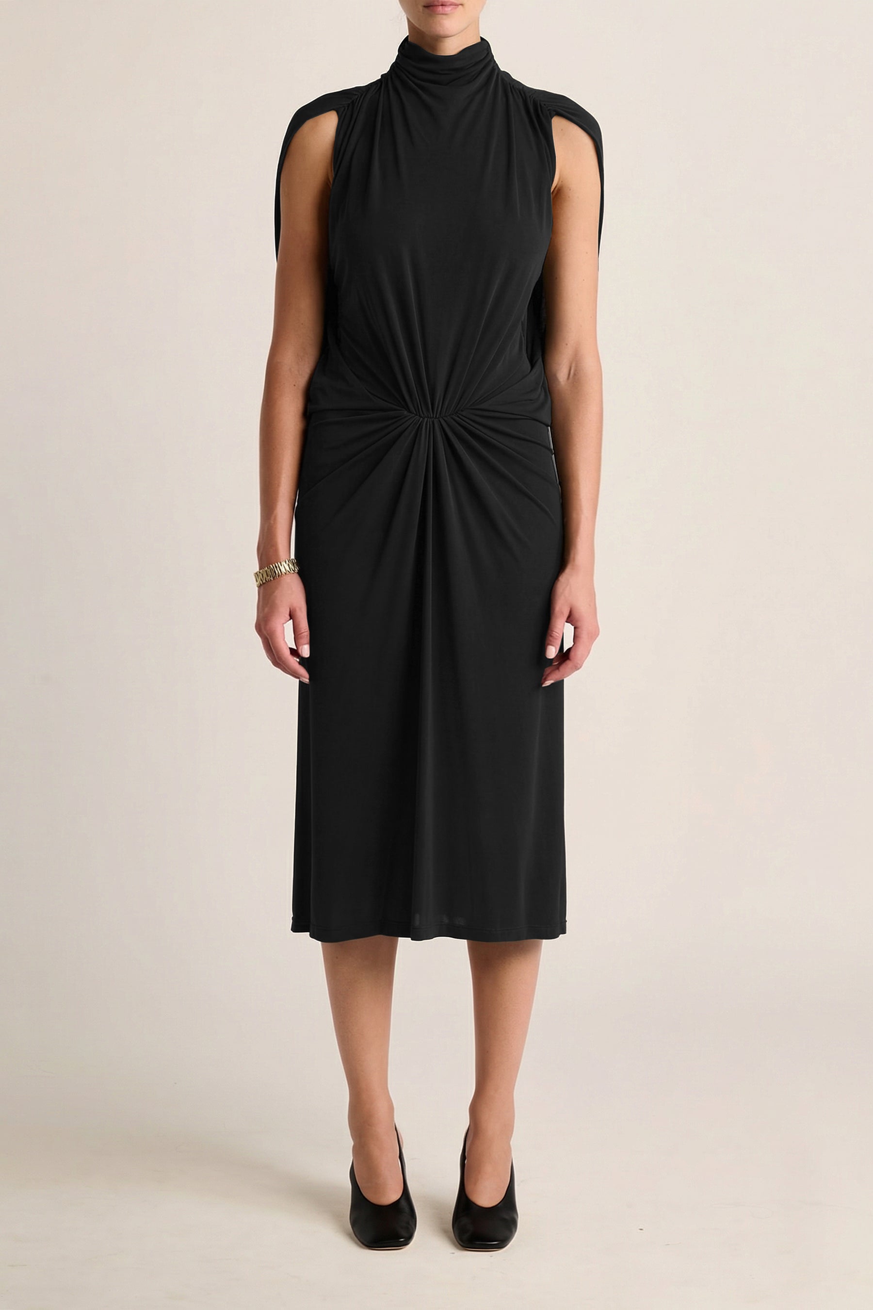 esse studios party dresses Esse Studios: Black Tri Knit Maxi Dress