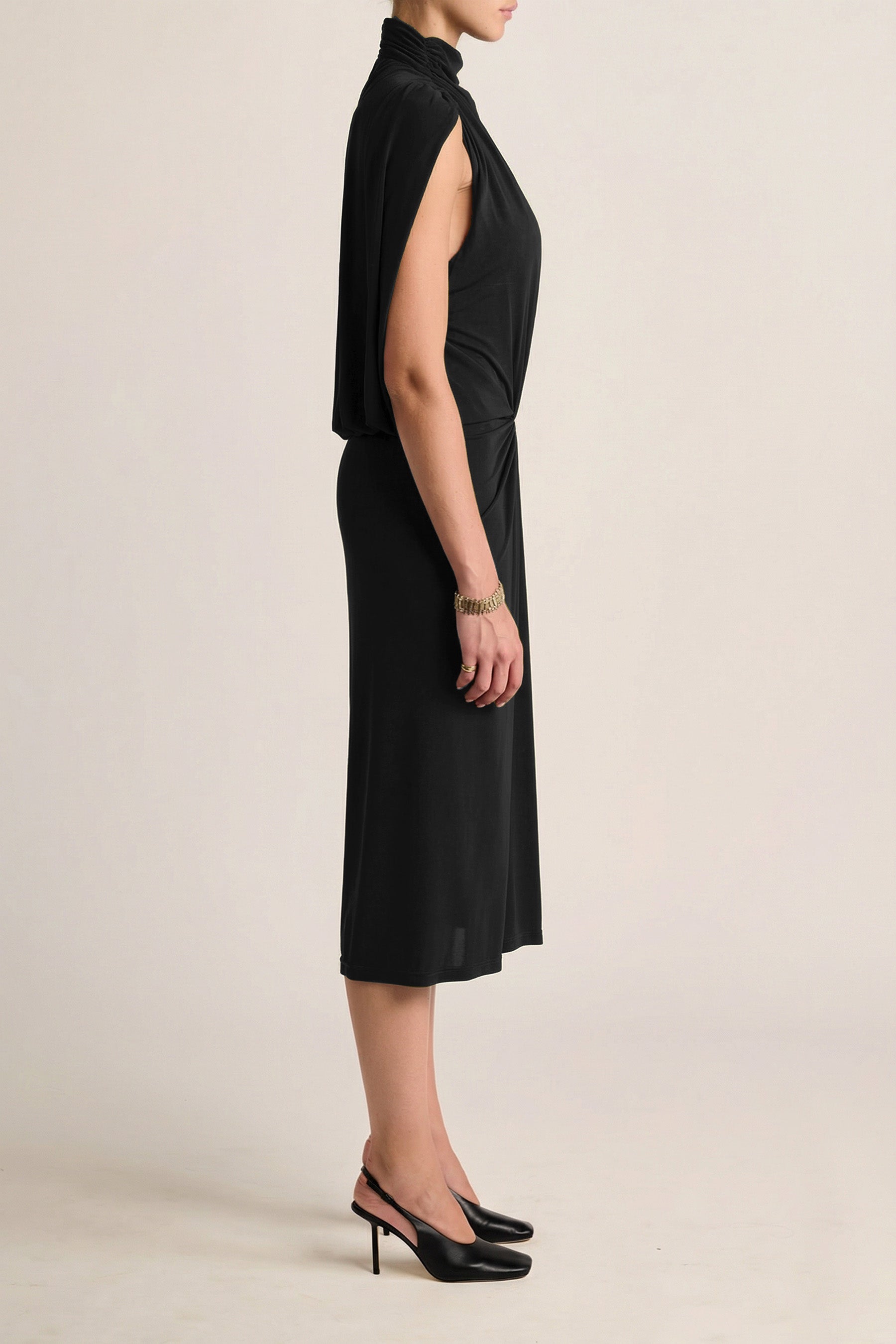 Solina Cape Dress - Black