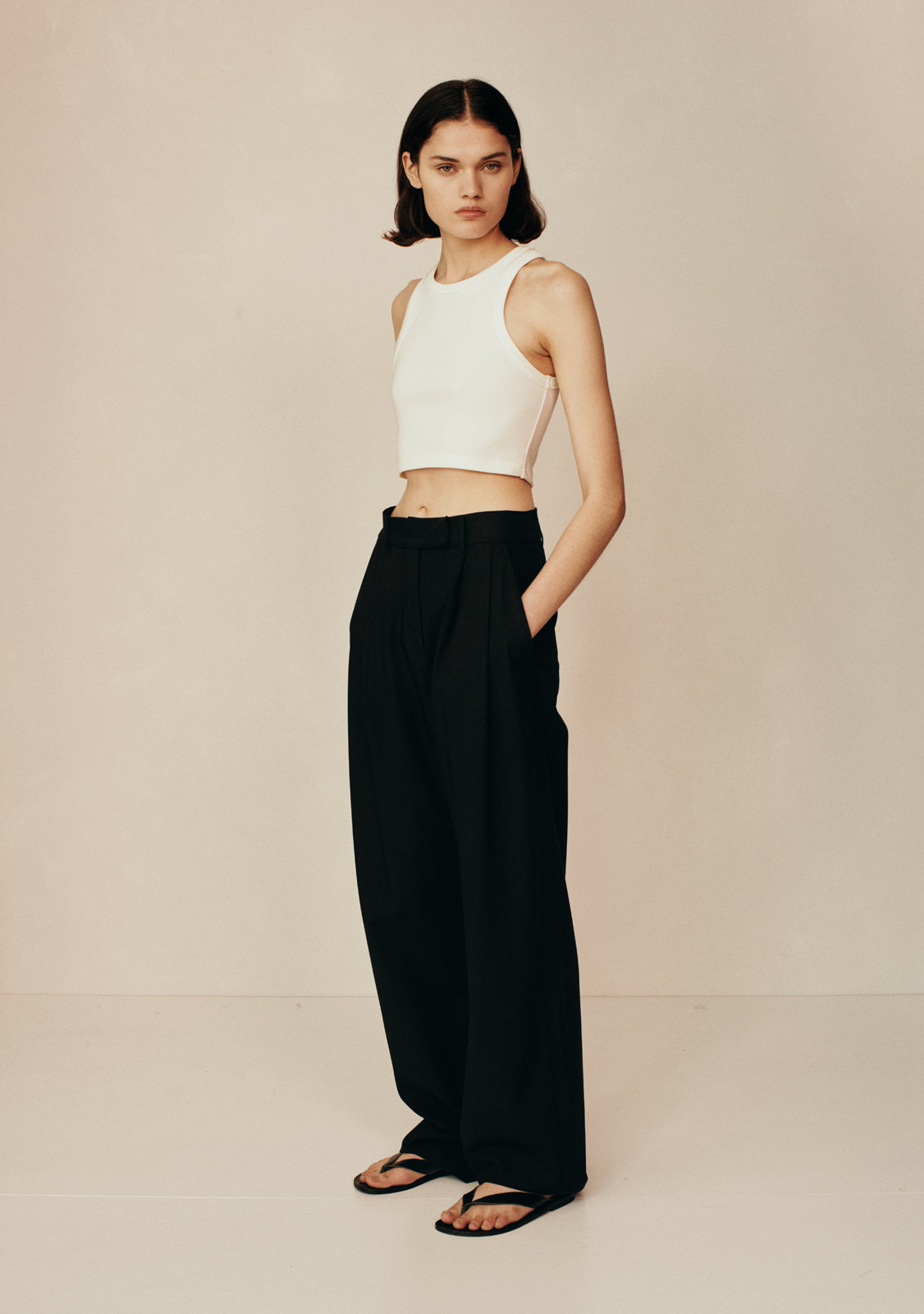 Crop Tank Top - Ivory
